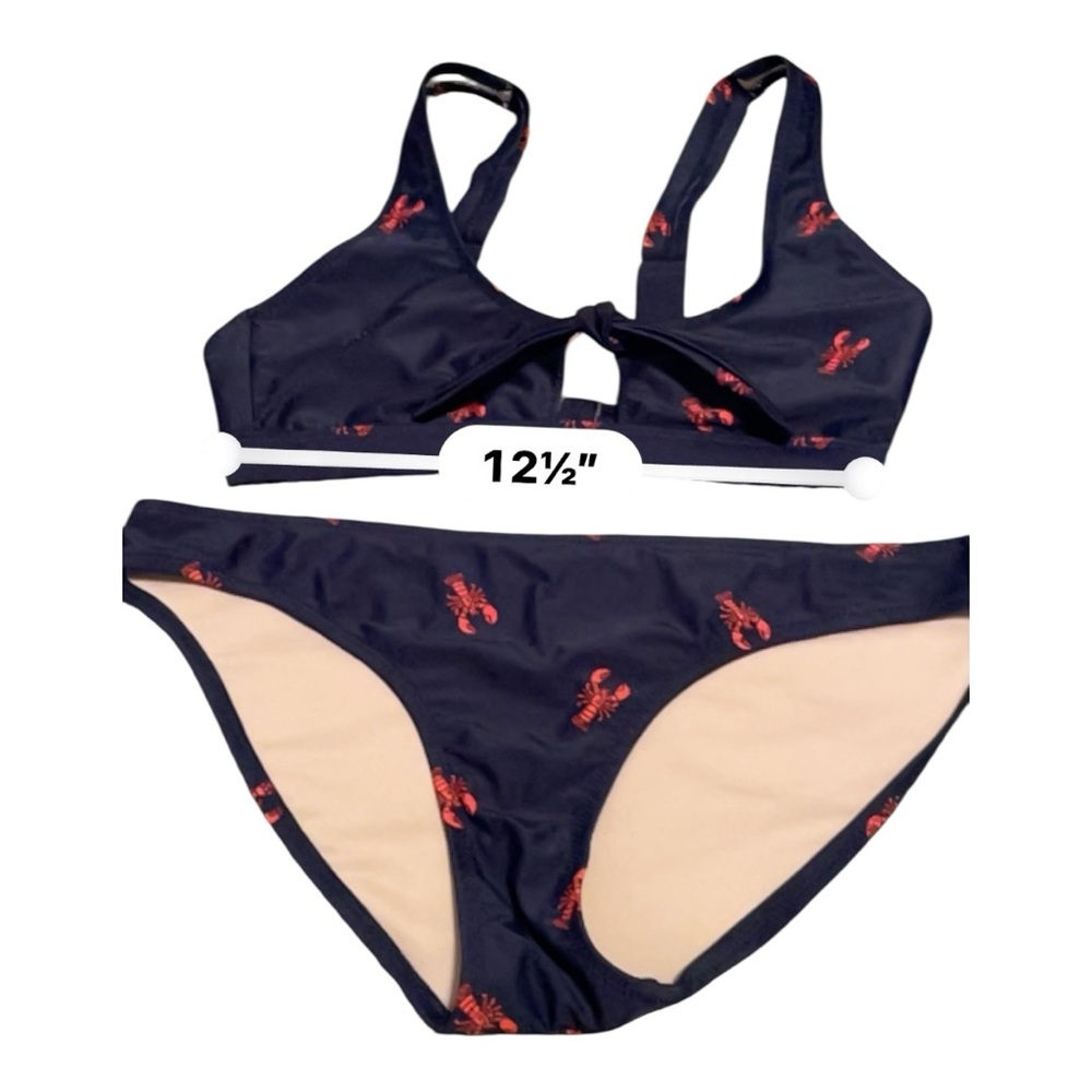 Navy Bikini with Red Lobster Print - Picture 6 of 8